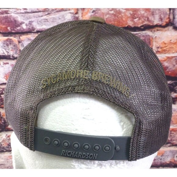 Live Laugh Love Llama Trucker Hat Sycamore Brewing Snapback Brown Mesh Back - Picture 3 of 7